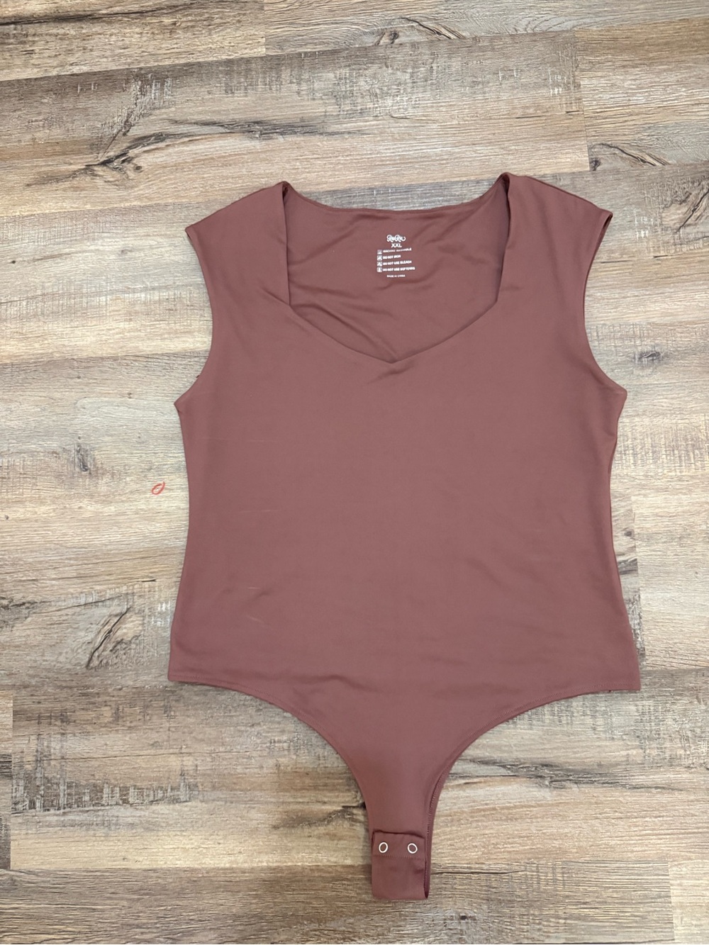 ReoRia Brown V-Neck Sleeveless Bodysuit